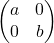 \[ \begin{pmatrix} a&0\\ 0&b \end{pmatrix} \]